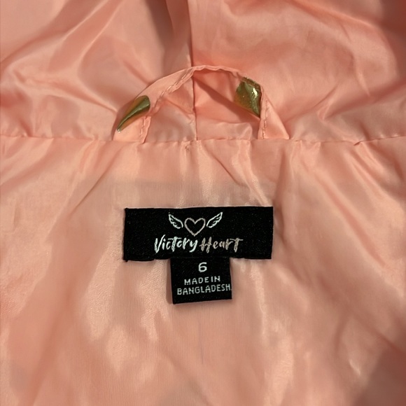 Victory Heart Pink Hooded Jacket with Gold Heart Details - Picture 12 of 12